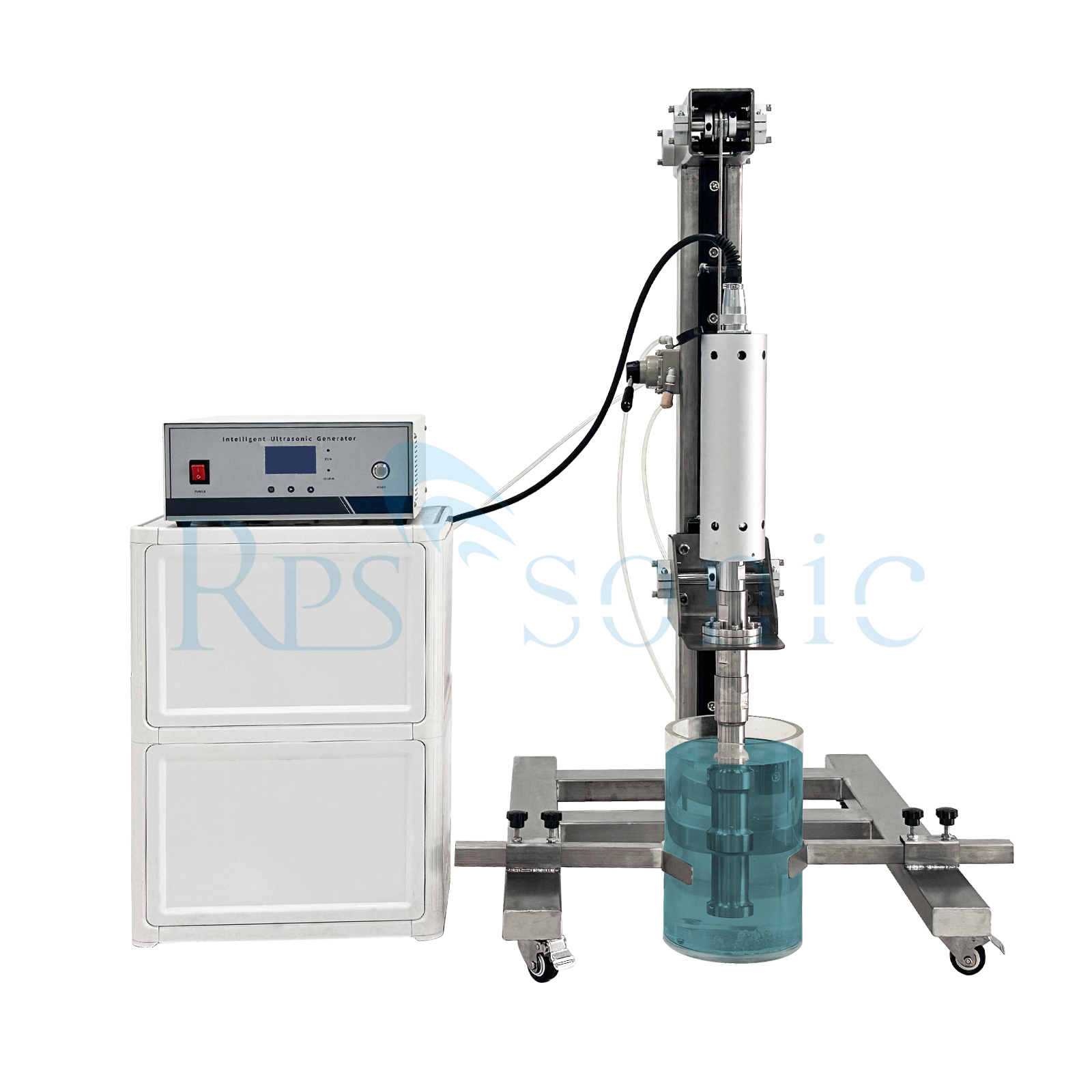 Máquina de dispersión de Sonicator ultrasónico ultrasónico homogeneador ultrasónico personalizado con soporte neumático