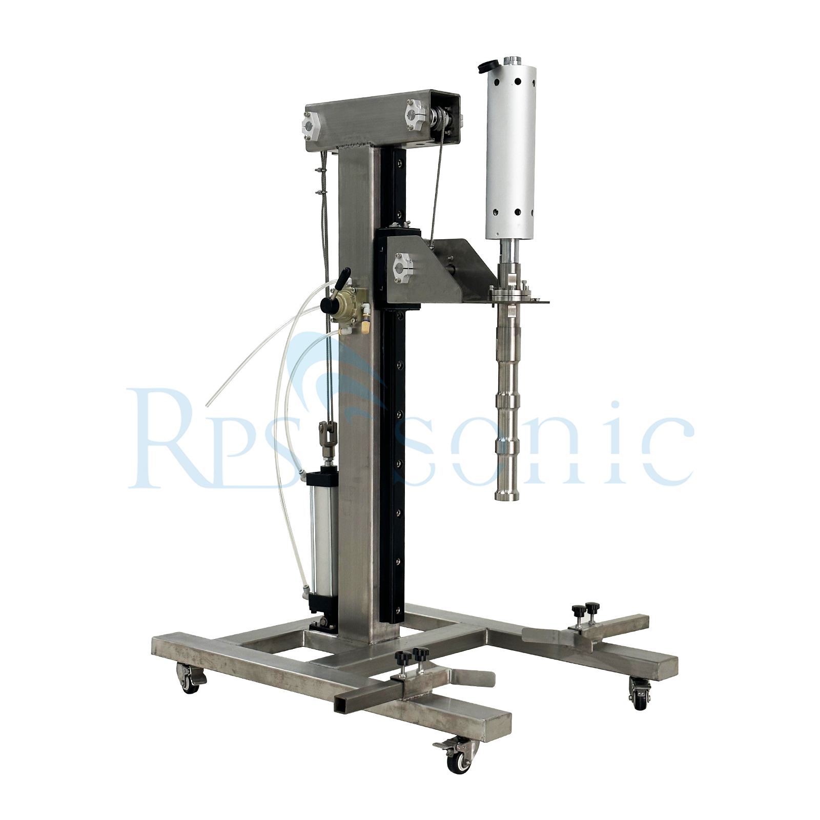 Máquina de dispersión de Sonicator ultrasónico ultrasónico homogeneador ultrasónico personalizado con soporte neumático